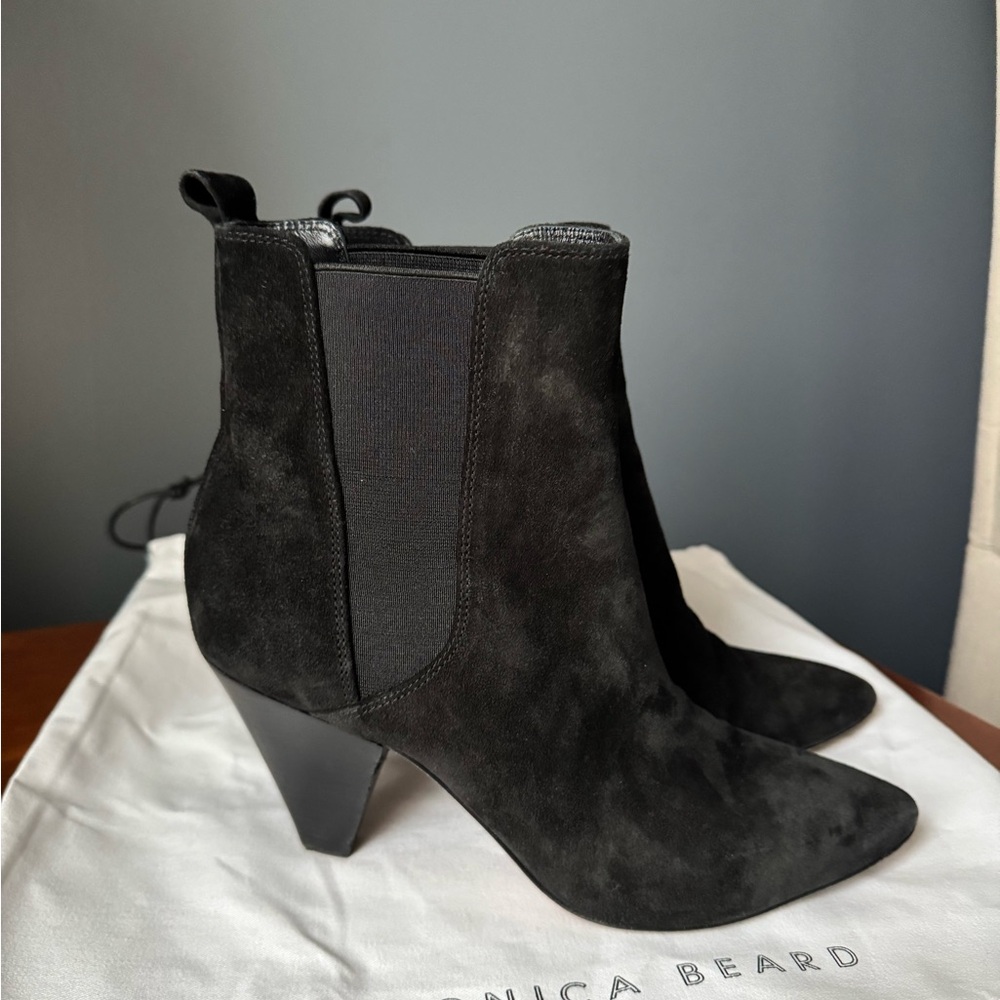 Veronica Beard Black Suede Ankle Booties